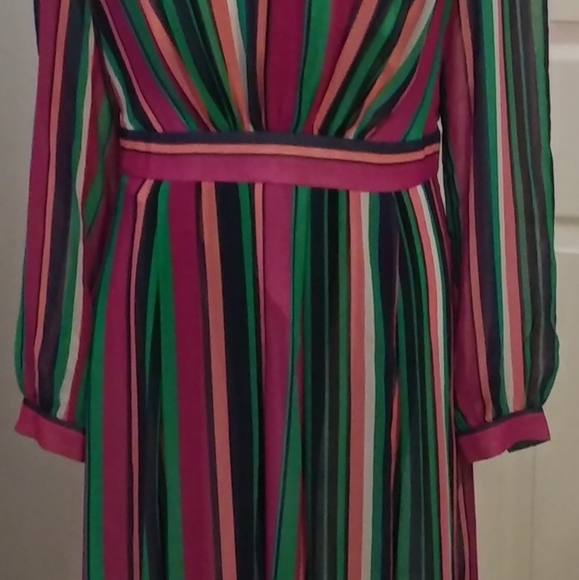 NWT Anne Klein Striped Sheer Orchid Dress Combo - Picture 5 of 6